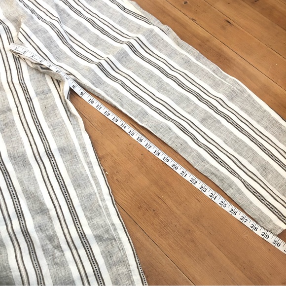 Chico's Linen Brown Striped High Waist Wide Leg Pants Sz 3 - XL - Picture 10 of 10